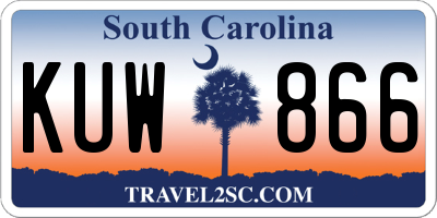 SC license plate KUW866