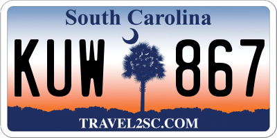 SC license plate KUW867