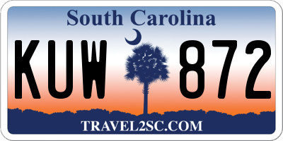 SC license plate KUW872