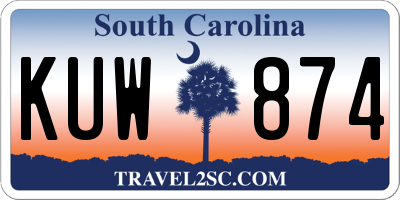 SC license plate KUW874