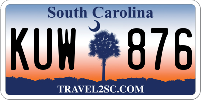 SC license plate KUW876