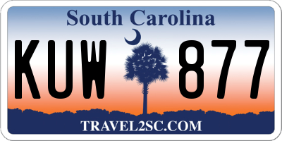 SC license plate KUW877