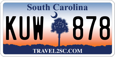 SC license plate KUW878