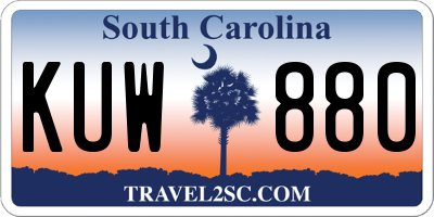SC license plate KUW880