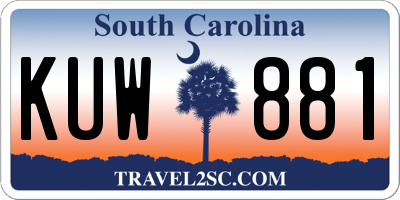 SC license plate KUW881