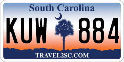 SC license plate KUW884