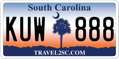 SC license plate KUW888