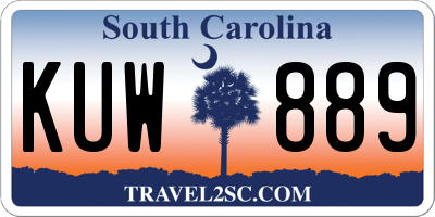 SC license plate KUW889