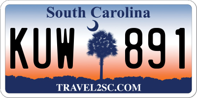 SC license plate KUW891