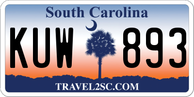 SC license plate KUW893