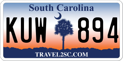 SC license plate KUW894