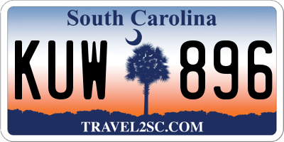 SC license plate KUW896