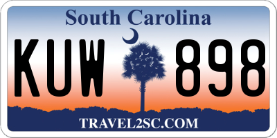 SC license plate KUW898