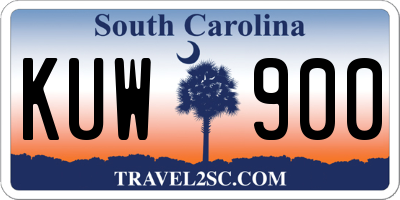 SC license plate KUW900