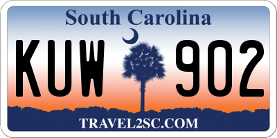 SC license plate KUW902