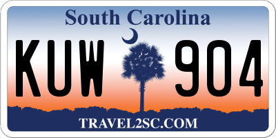 SC license plate KUW904