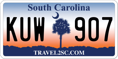 SC license plate KUW907