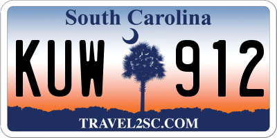 SC license plate KUW912