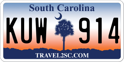 SC license plate KUW914