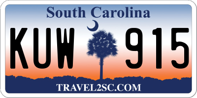 SC license plate KUW915