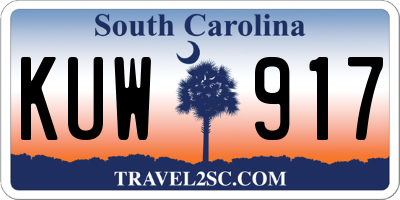 SC license plate KUW917