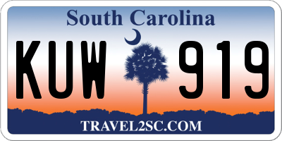 SC license plate KUW919