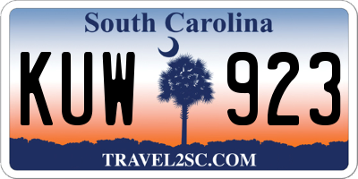 SC license plate KUW923