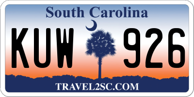 SC license plate KUW926