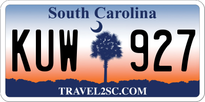 SC license plate KUW927