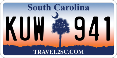SC license plate KUW941