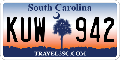 SC license plate KUW942