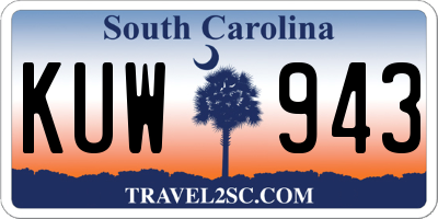 SC license plate KUW943