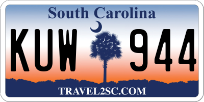 SC license plate KUW944