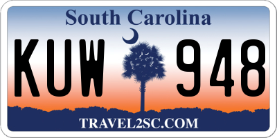 SC license plate KUW948