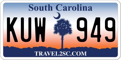 SC license plate KUW949