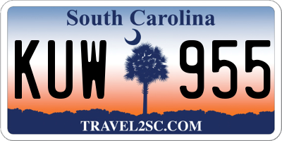 SC license plate KUW955