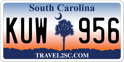 SC license plate KUW956