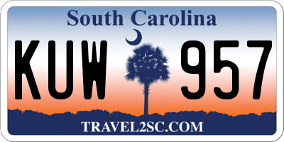 SC license plate KUW957