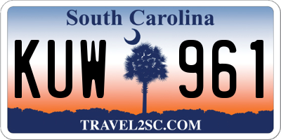 SC license plate KUW961