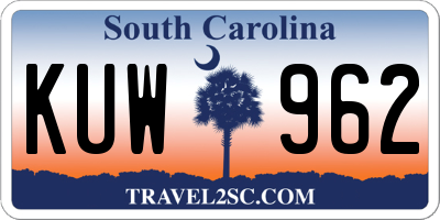 SC license plate KUW962