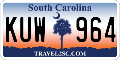 SC license plate KUW964