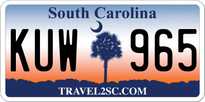 SC license plate KUW965