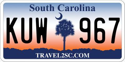 SC license plate KUW967