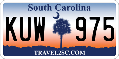 SC license plate KUW975