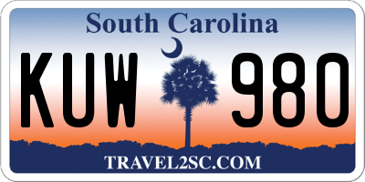 SC license plate KUW980