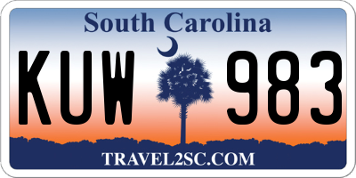 SC license plate KUW983