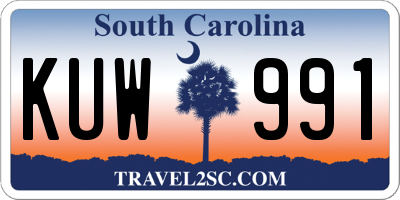 SC license plate KUW991
