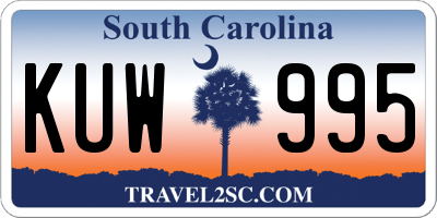 SC license plate KUW995