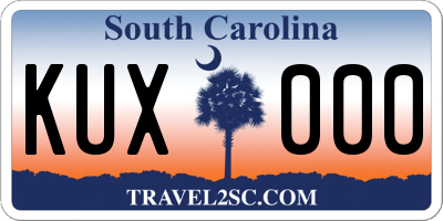 SC license plate KUX000