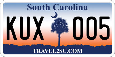 SC license plate KUX005
